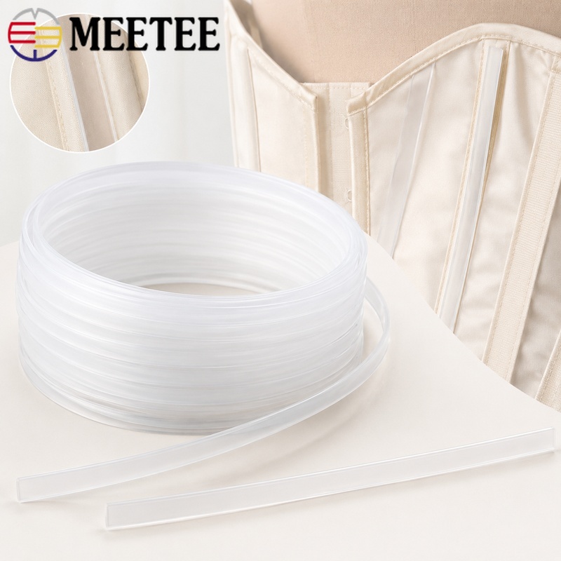 Textile Sewing Support - 20M 4mmx1.3mm Klares Kunststoff-Korsett-Verstärkungsband für BH-Seitenstützen,