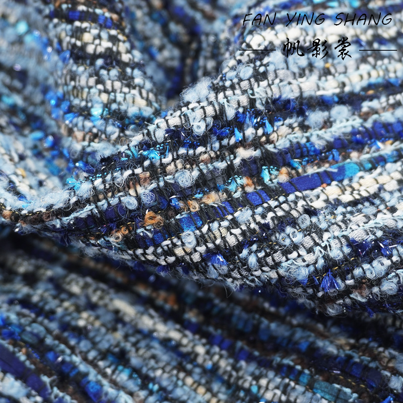Sewing Tweed - 2025 Blue Series Heller Chiffon-Woll-Tweed-Stoff für