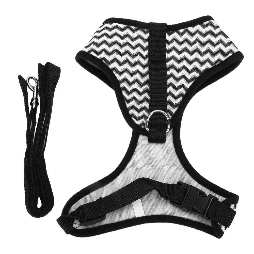 Fabric Weight Set - Mesh-Stoff Haustier-Geschirr-Set I-Form-Struktur Wellenstreifen-Muster Hundeführleine Reflektierende