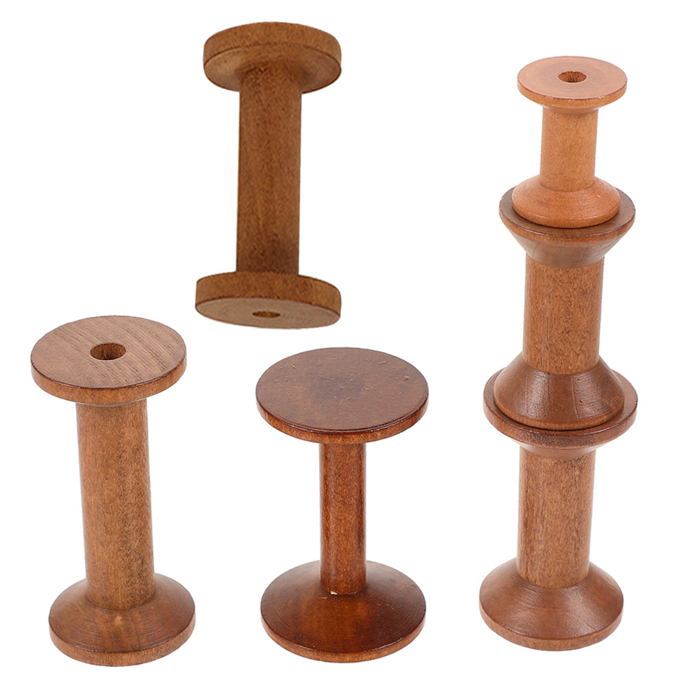 6 Stück Vintage-Holzgarnspulen – Thread Bobbins Empty Bewertung und Preis